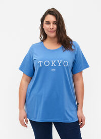 FLASH - T-shirt with motif, Ultramarine, Model