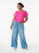 Short sleeve cotton blend T-shirt, Rose, Model image number 1