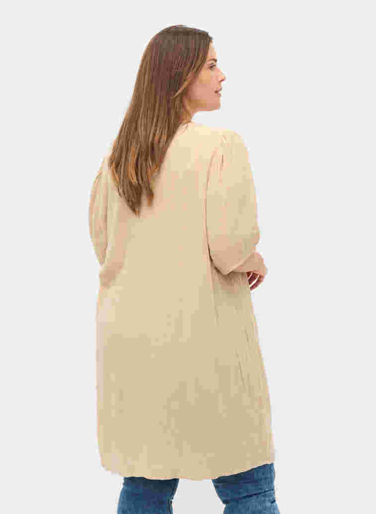 Viscose tunic with V-neck and buttons, Humus, Model image number 1