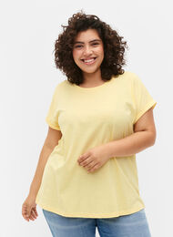 Short sleeved cotton blend t-shirt, Popcorn, Model