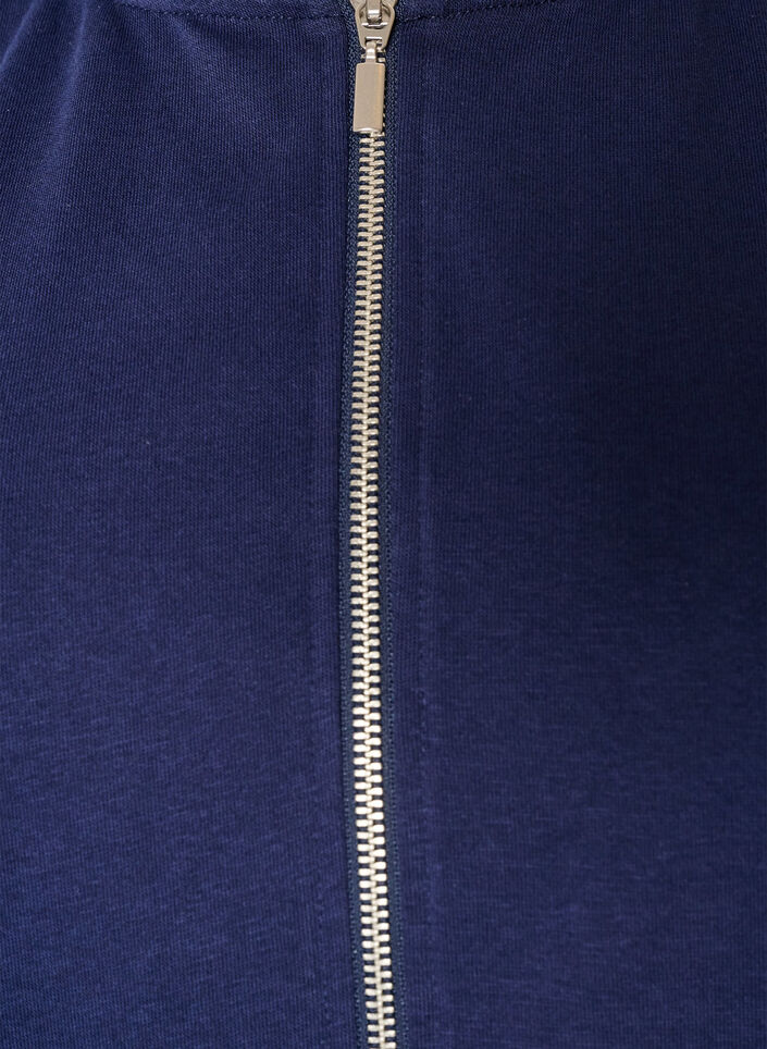 Hooded sweat cardigan with pockets, Blue, Packshot image number 2