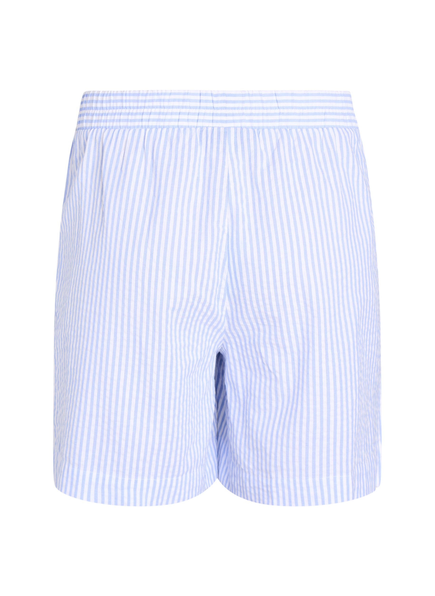 Zizzifashion FLASH - Striped Shorts with a high waist, Blue, Packshot image number 1