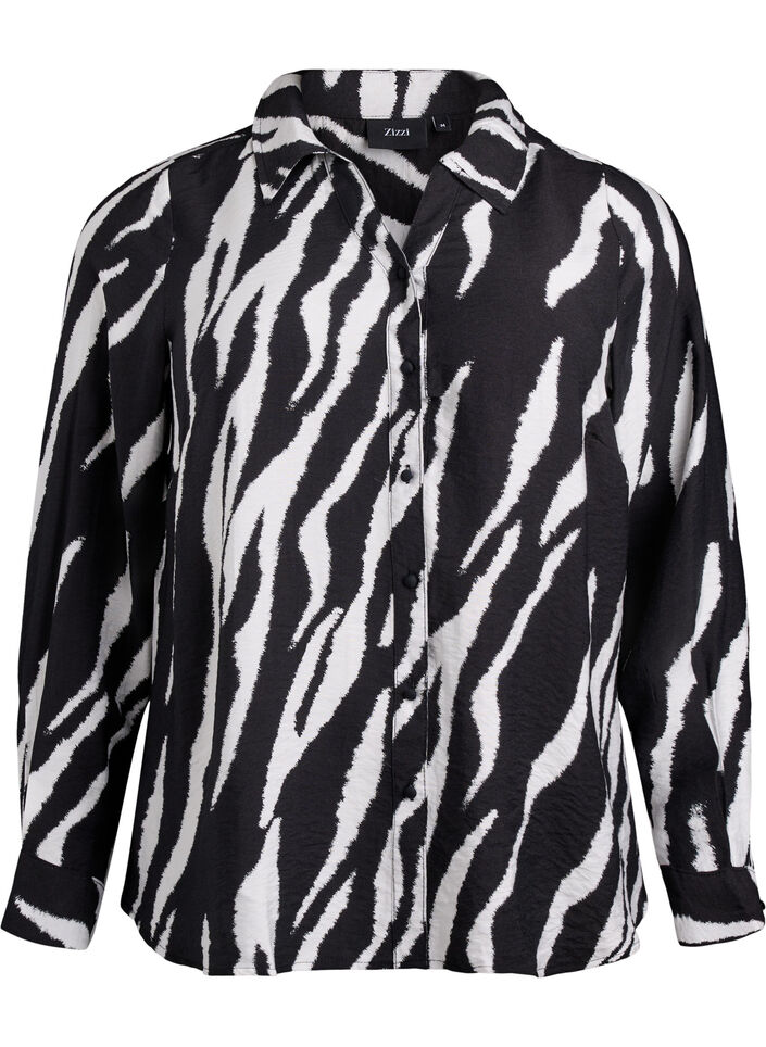 Zebra print shirt, Black, Packshot image number 0