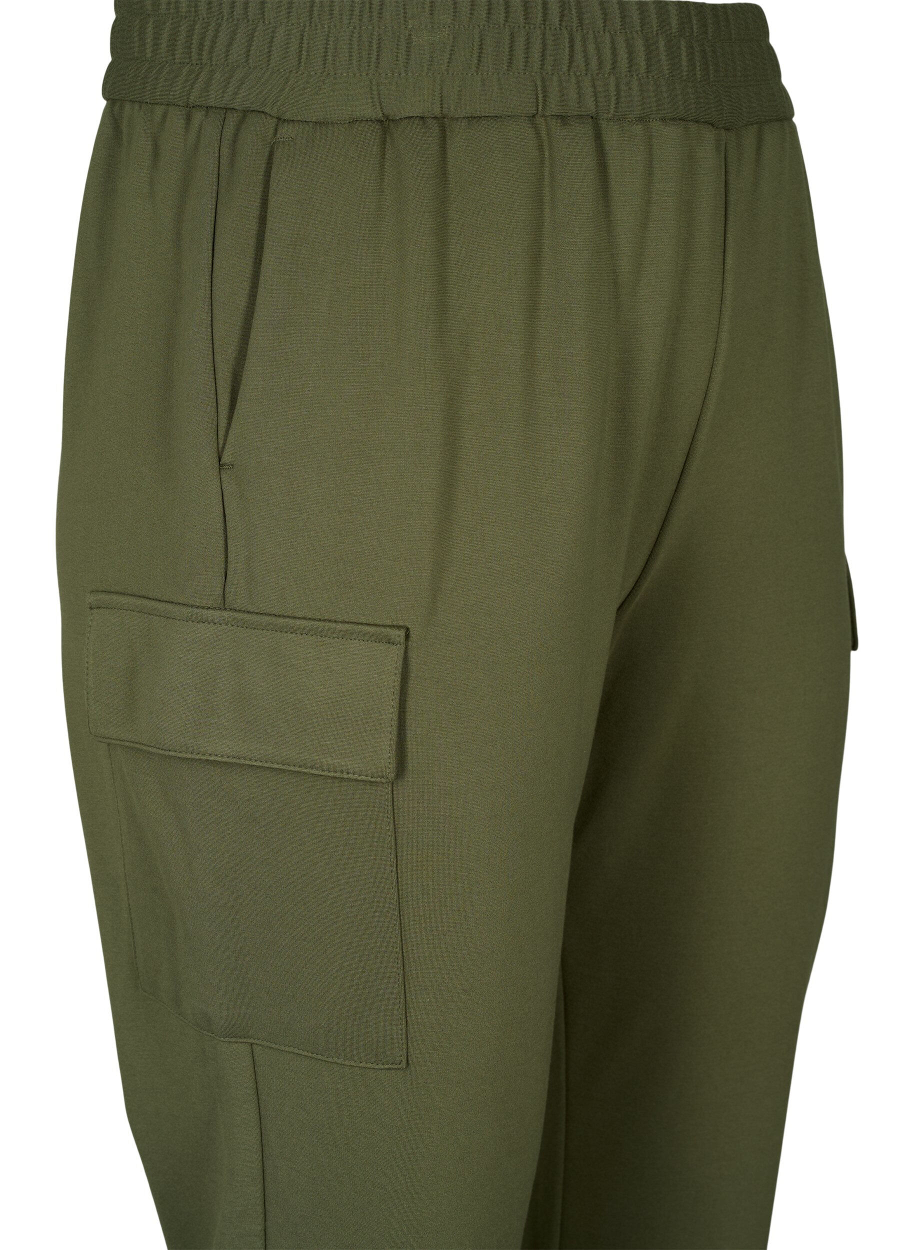 Zizzifashion Cargo trousers with elastic waist, Forest Night, Packshot image number 2