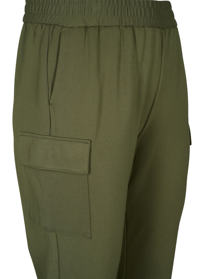 Cargo trousers with elastic waist, Forest Night, Packshot image number 2