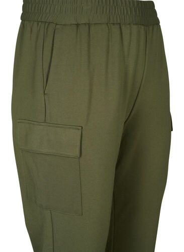 Cargo trousers with elastic waist, Forest Night, Packshot image number 2