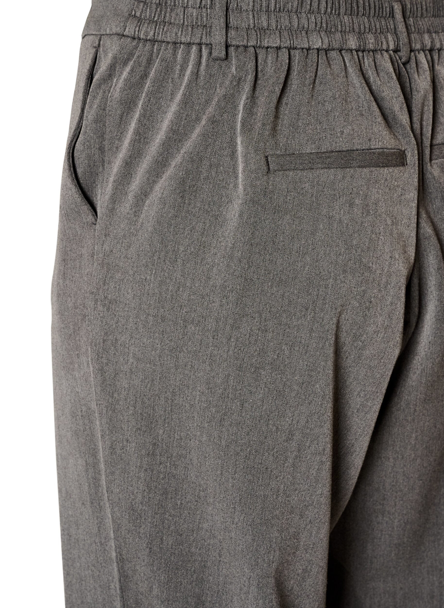 ZizzifashionHigh-waisted tailored trousers with straight fit, Dark Grey, Packshot image number 3