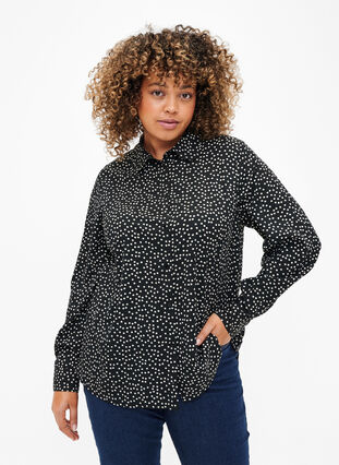 FLASH - Shirt with dots, Black White Dot, Model image number 0