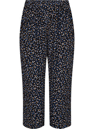 Printed viscose trousers with pockets, Black Graphic, Packshot image number 0