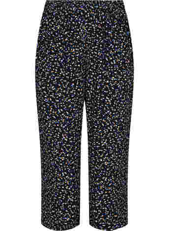 Printed viscose trousers with pockets