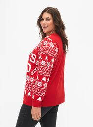 Pullover with Christmas pattern, Tango Red, Model
