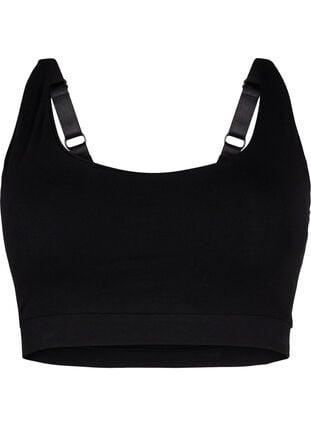 2-pack cotton bra top with adjustable straps, Purple Rose/Black, Packshot image number 3