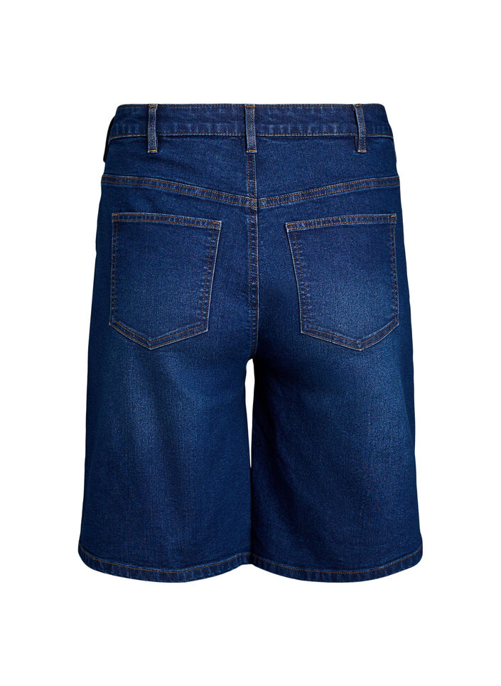FLASH - Loose denim shorts with high waist, Blue, Packshot image number 1