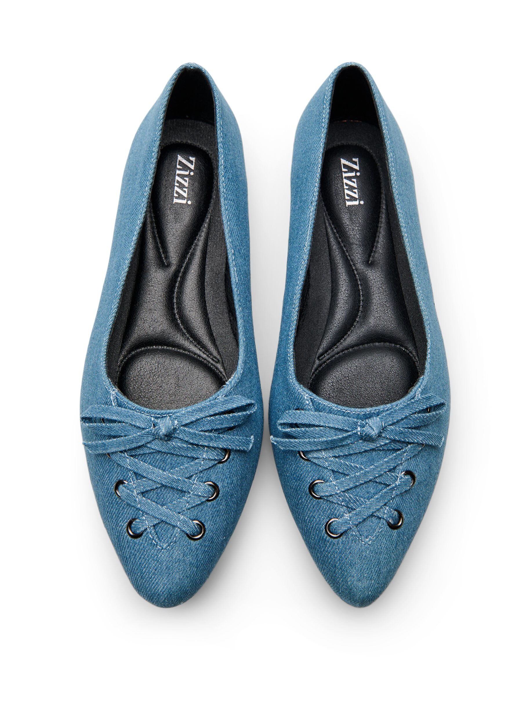 Zizzifashion Ballerina with lace-up detail, Blue, Packshot image number 2