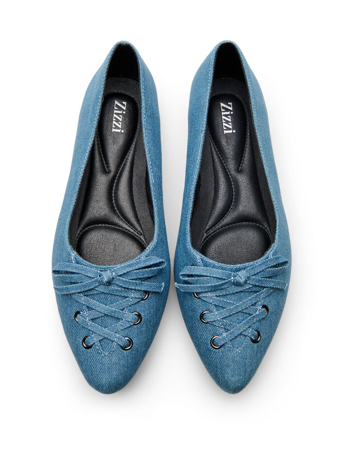 Ballerina with lace-up detail, Blue, Packshot image number 2