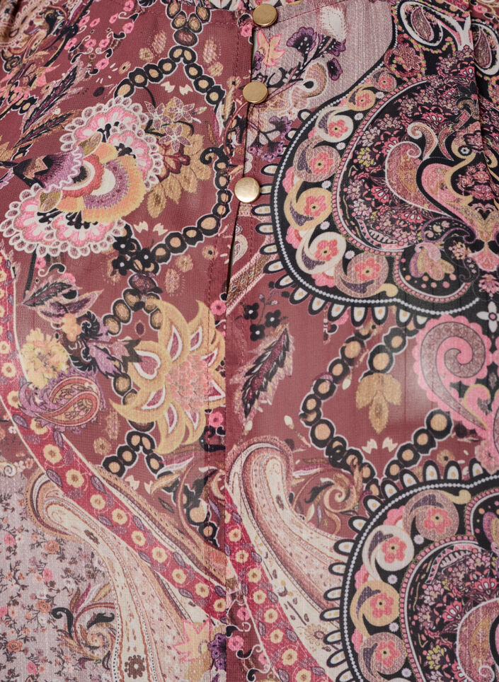 Blouse with paisley print and ruffle details, Purple, Packshot image number 2