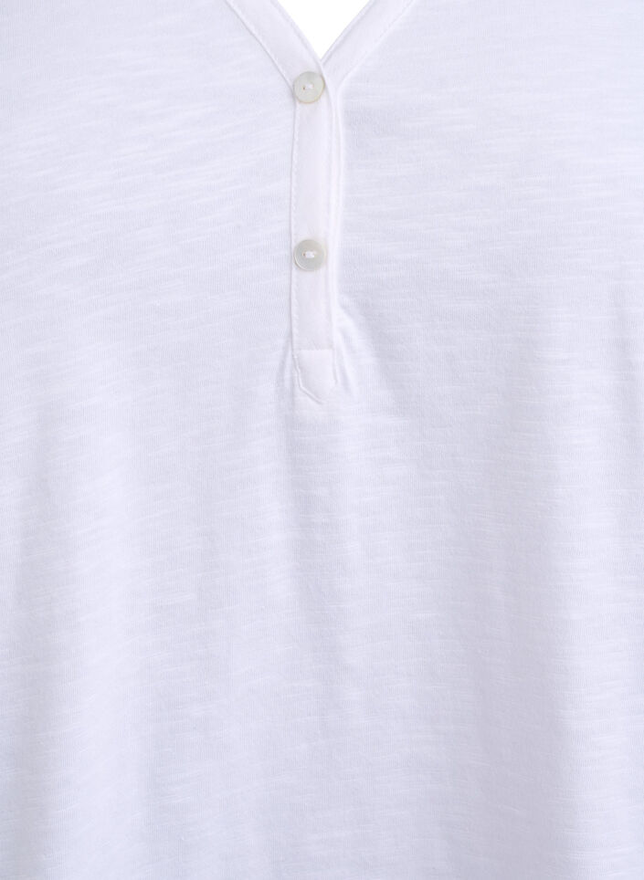 T-shirt with button detail, White, Packshot image number 2
