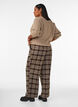 Checked trousers with wide legs, Brown, Model image number 1