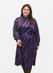 Satin shirt dress with diagonal stripes, Stripe AOP, Model image number 0
