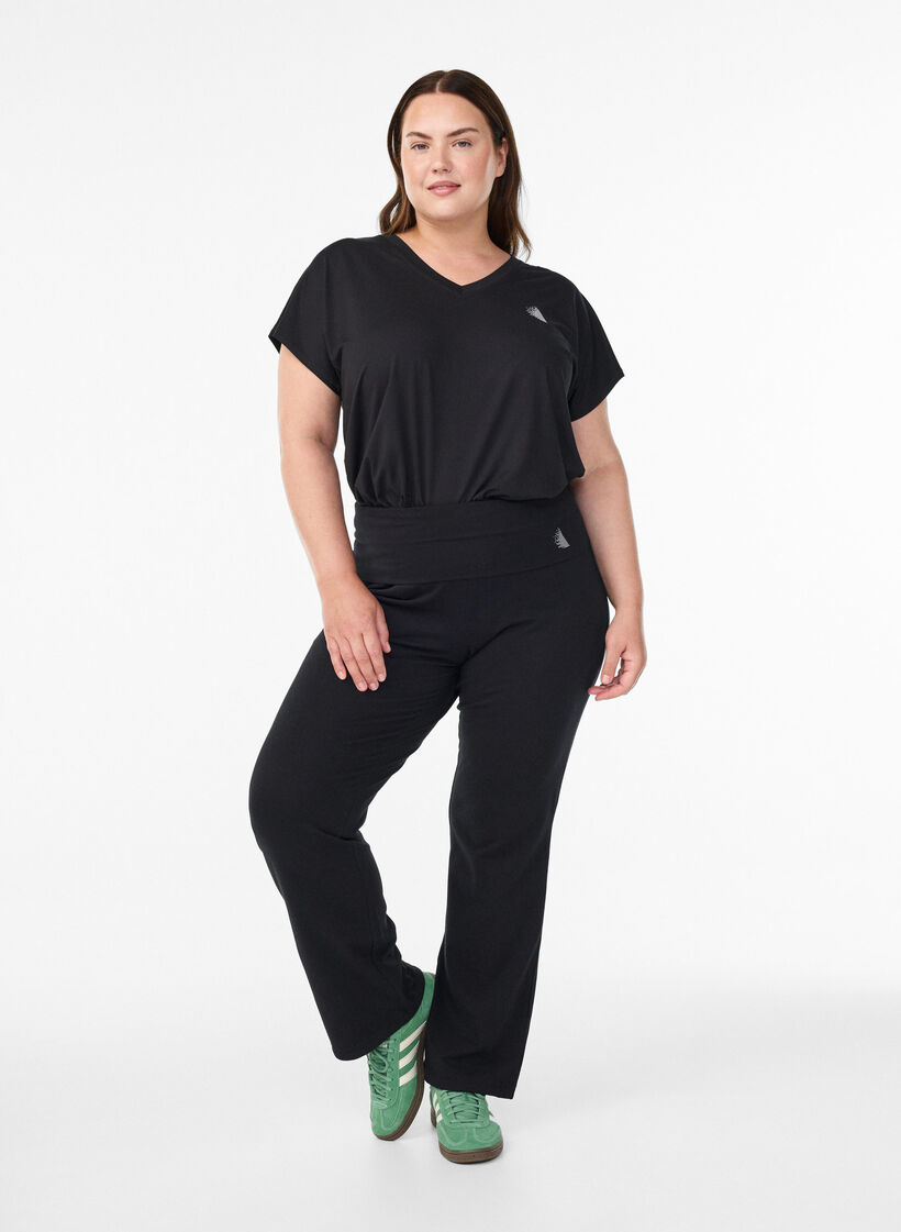 Sports trousers in cotton, Black, Model image number 1