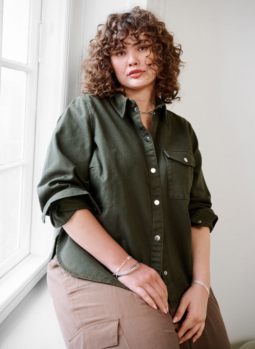 Canvas jacket with buttons, Forest Night, Image image number 0