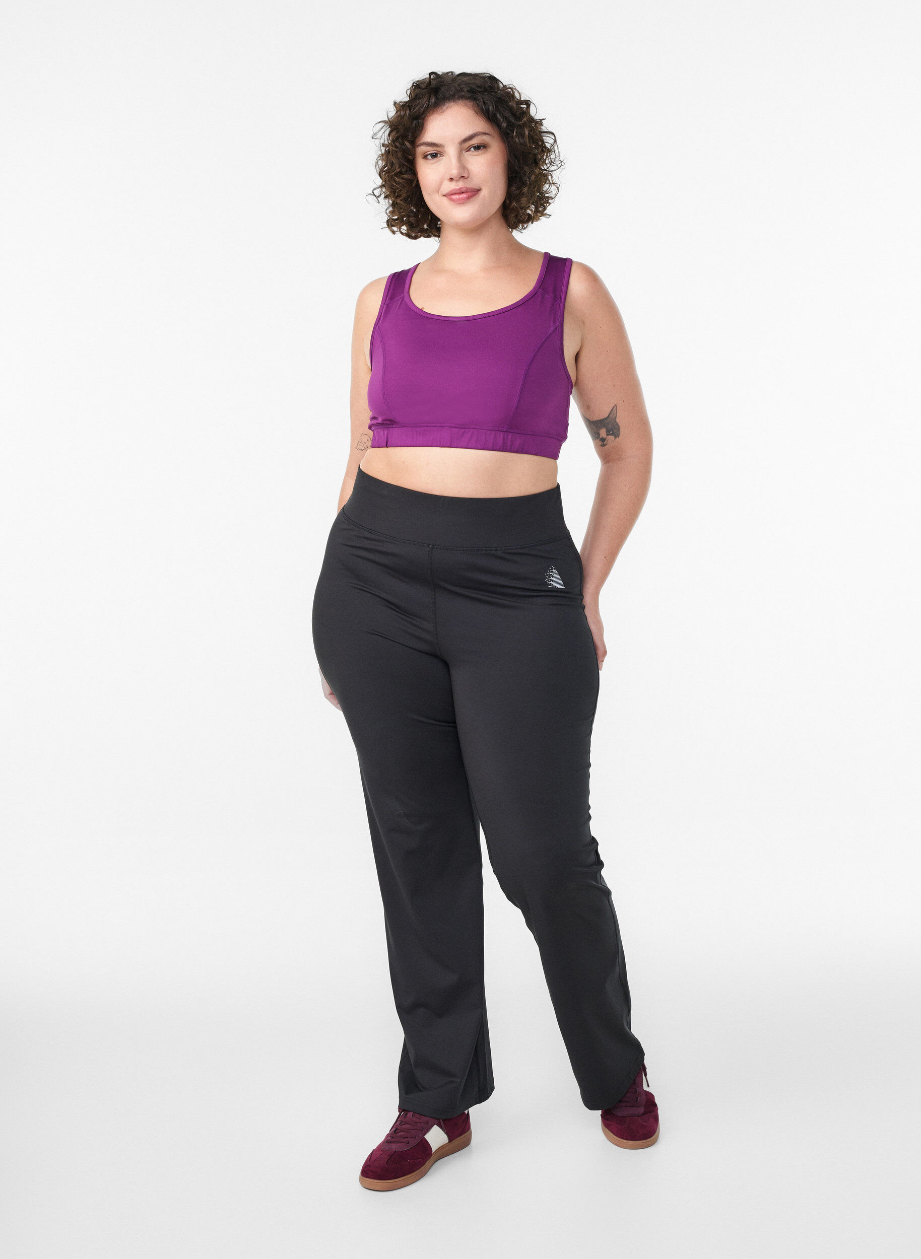 ZizzifashionSports bra with racerback, Purple, Model image number 1