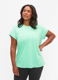 Short sleeved workout t-shirt, Spring Bud, Model