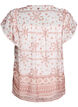 Patterned blouse with ruffle detailing and short sleeves, Vanilla, Packshot image number 1