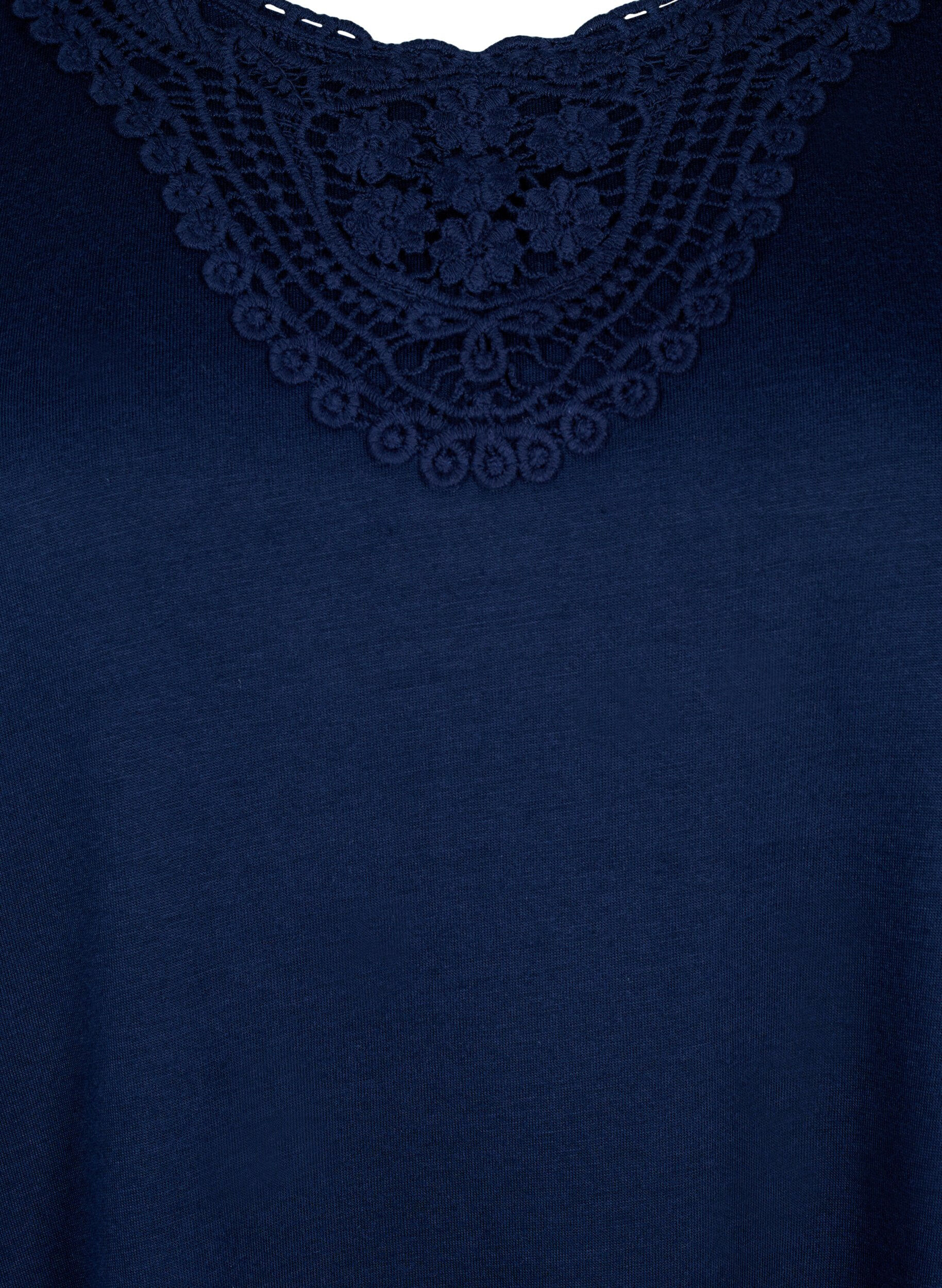 Zizzifashion Sleeveless top with lace, Navy Blazer, Packshot image number 2