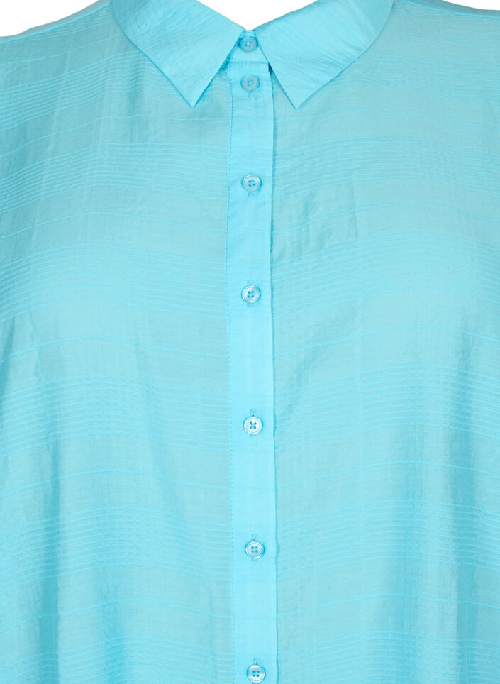 Long shirt in viscose with texture, Bachelor Button, Packshot image number 2