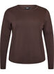 Long-sleeved basic T-shirt with a round neck, Brown, Packshot image number 0