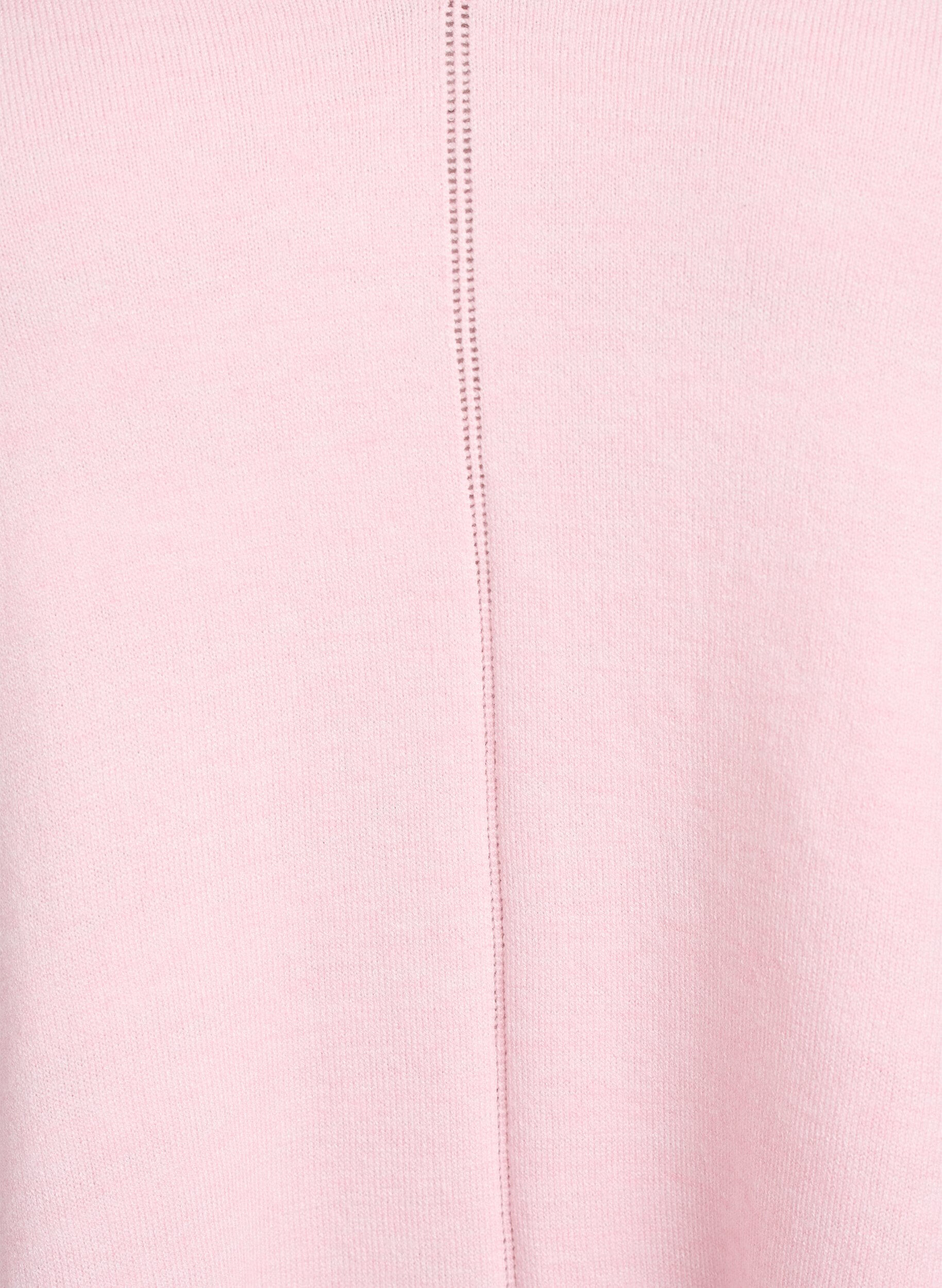 Zizzifashion Fine-knit blouse with v-neck and front detail, Pink, Packshot image number 2