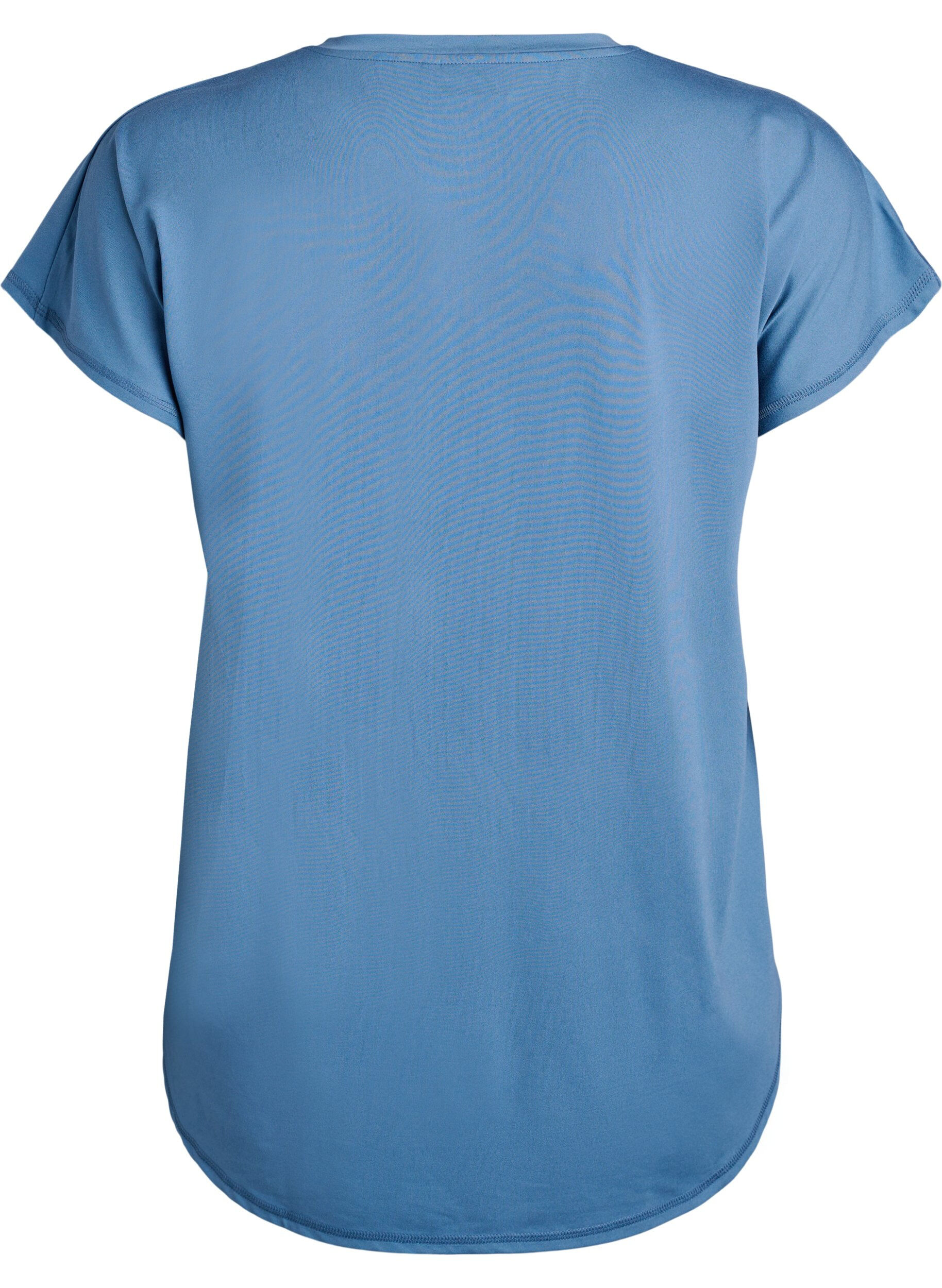 ZizzifashionShort-sleeved workout t-shirt with v-neck, Petrol, Packshot image number 1