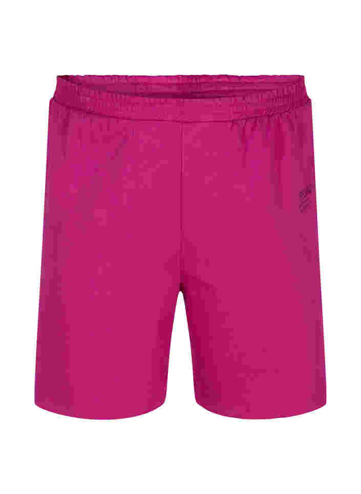 Sweat shorts with text print, Festival Fuchsia, Packshot