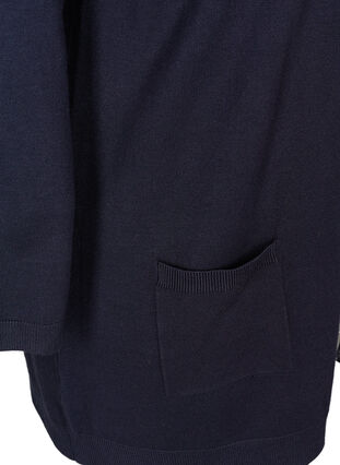 Long knitted cardigan in a viscose blend, Night Sky, Packshot image number 3