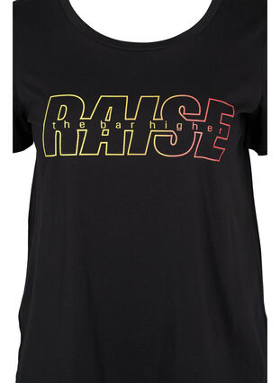 Training T-shirt with print, Black w. Raise, Packshot image number 2