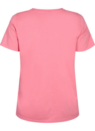 Short sleeve t-shirt with v-neckline, Bubblegum Pink, Packshot image number 1