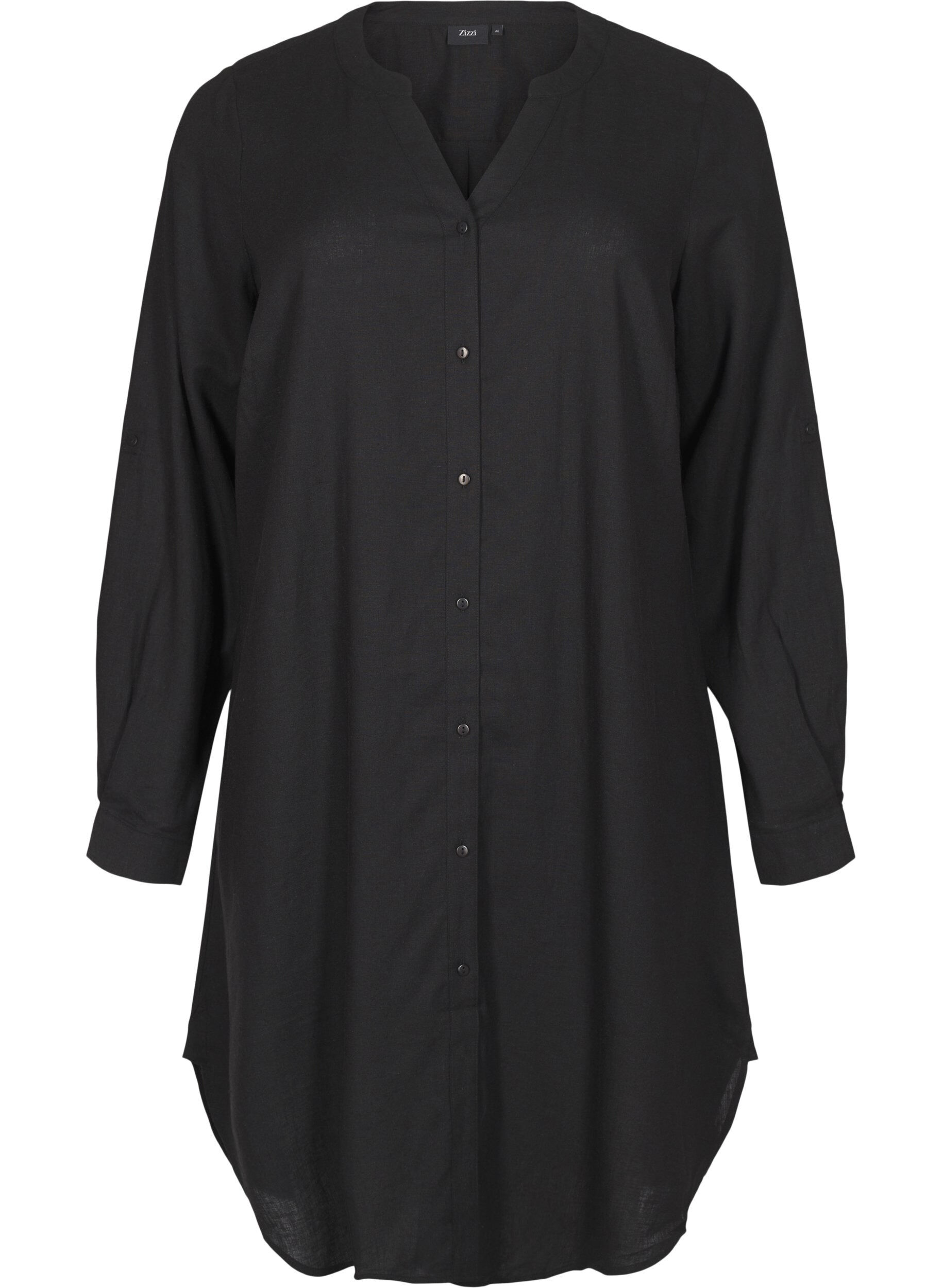 Long shirt in linen and viscose