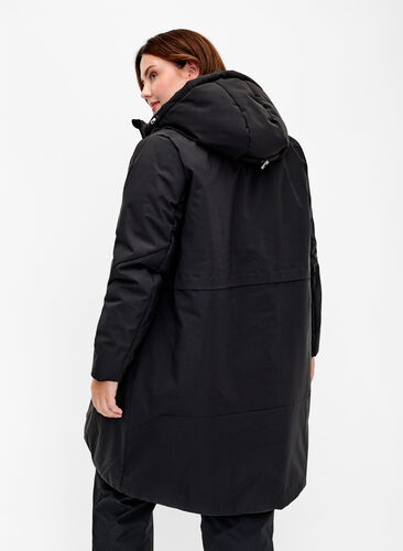 Winter jacket with adjustable waist, Black, Model image number 1
