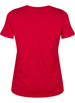 Christmas t-shirt in cotton, Tango Red Reindeer, Packshot image number 1