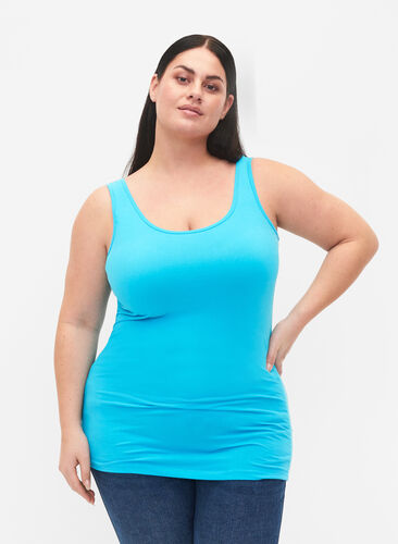 Cotton basic top, Blue Atoll, Model image number 0