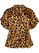 Blouse with leopard print and ruffle details, Brown, Packshot image number 0