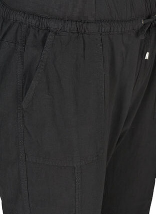 Loose cargo trousers in cotton, Black, Packshot image number 2