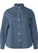 Striped denim shirt with chest pockets, Blue Denim Stripe, Packshot image number 0
