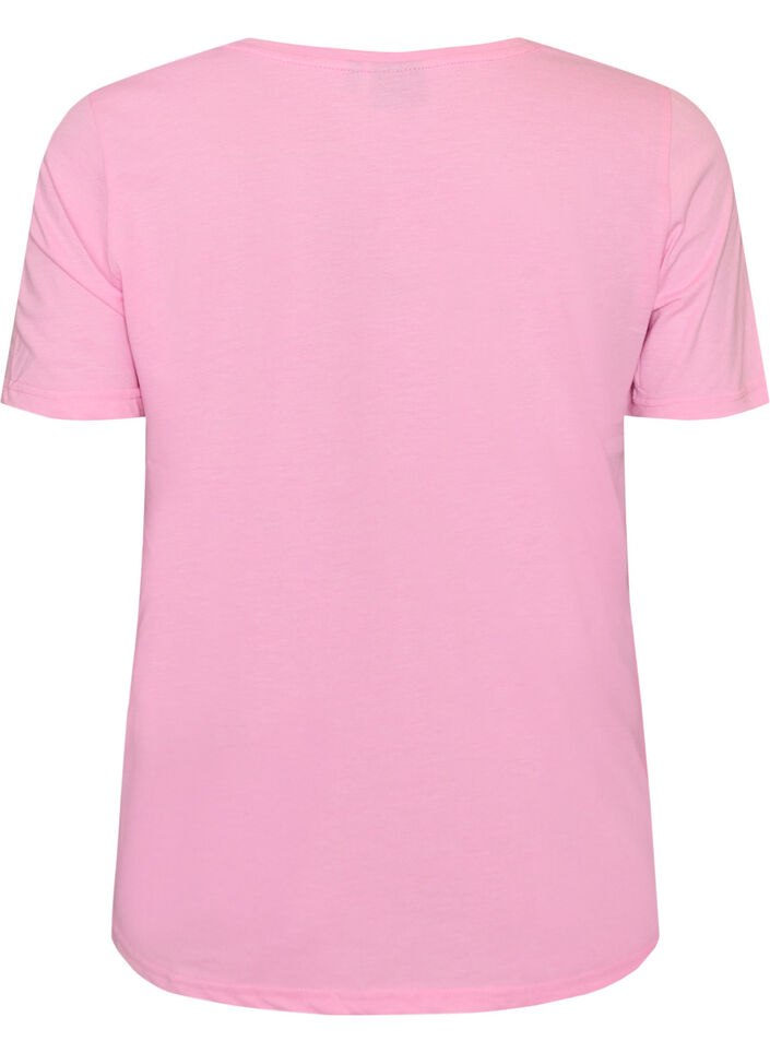 V-neck T-shirt, Pink, Packshot image number 1