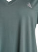 Loose training t-shirt with v-neck, Green, Packshot image number 2