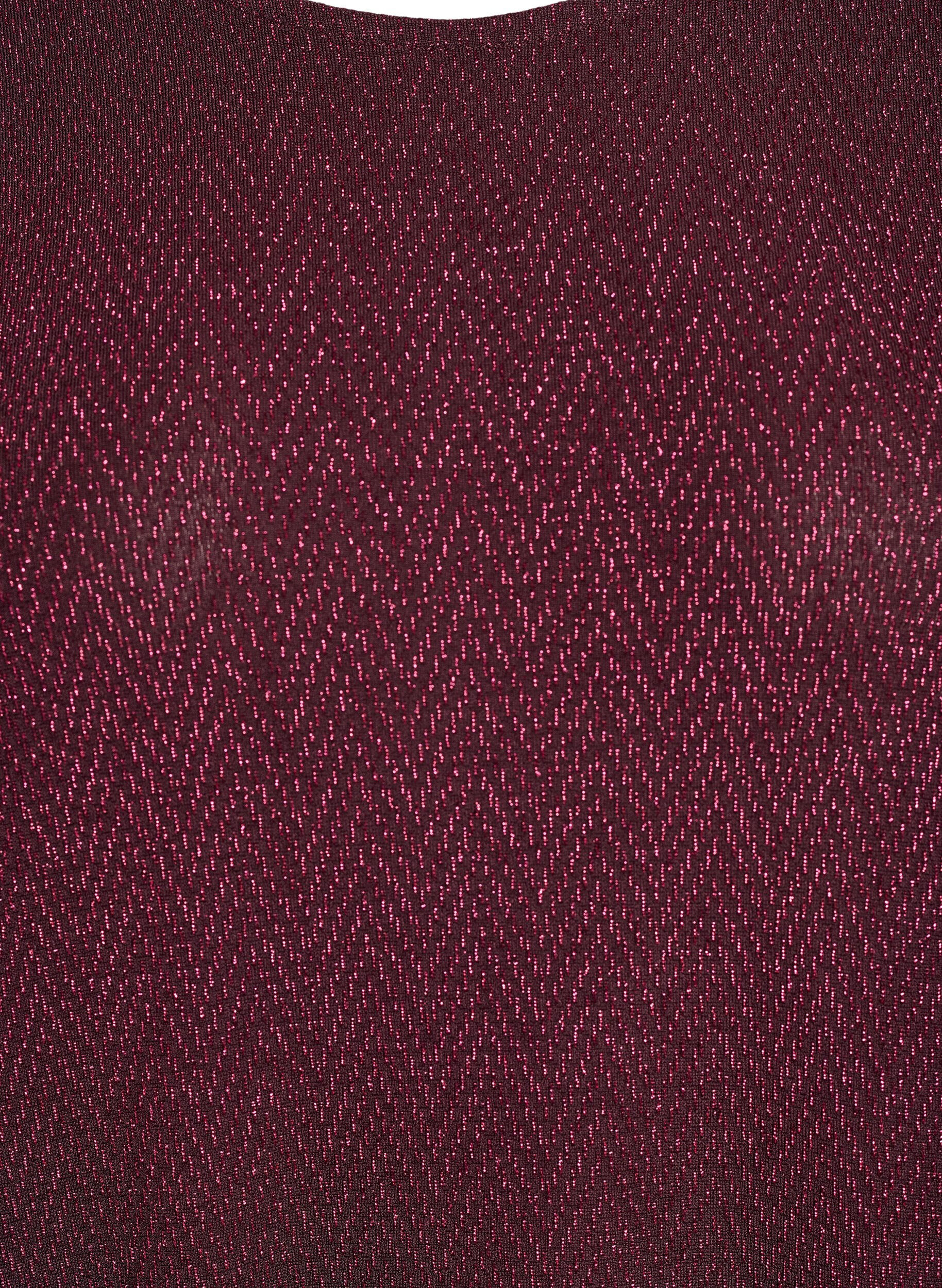 Zizzifashion Blouse with glitter pattern and 3/4 sleeves, Dark Bordeaux, Packshot image number 2