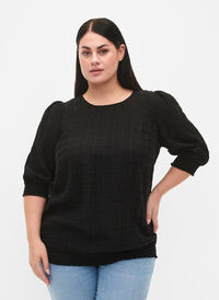 Smock blouse with lyocell (TENCEL™), Black, Model