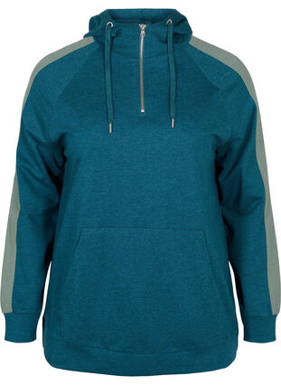 Hooded sweatshirt with zip, Deep Teal, Packshot image number 0