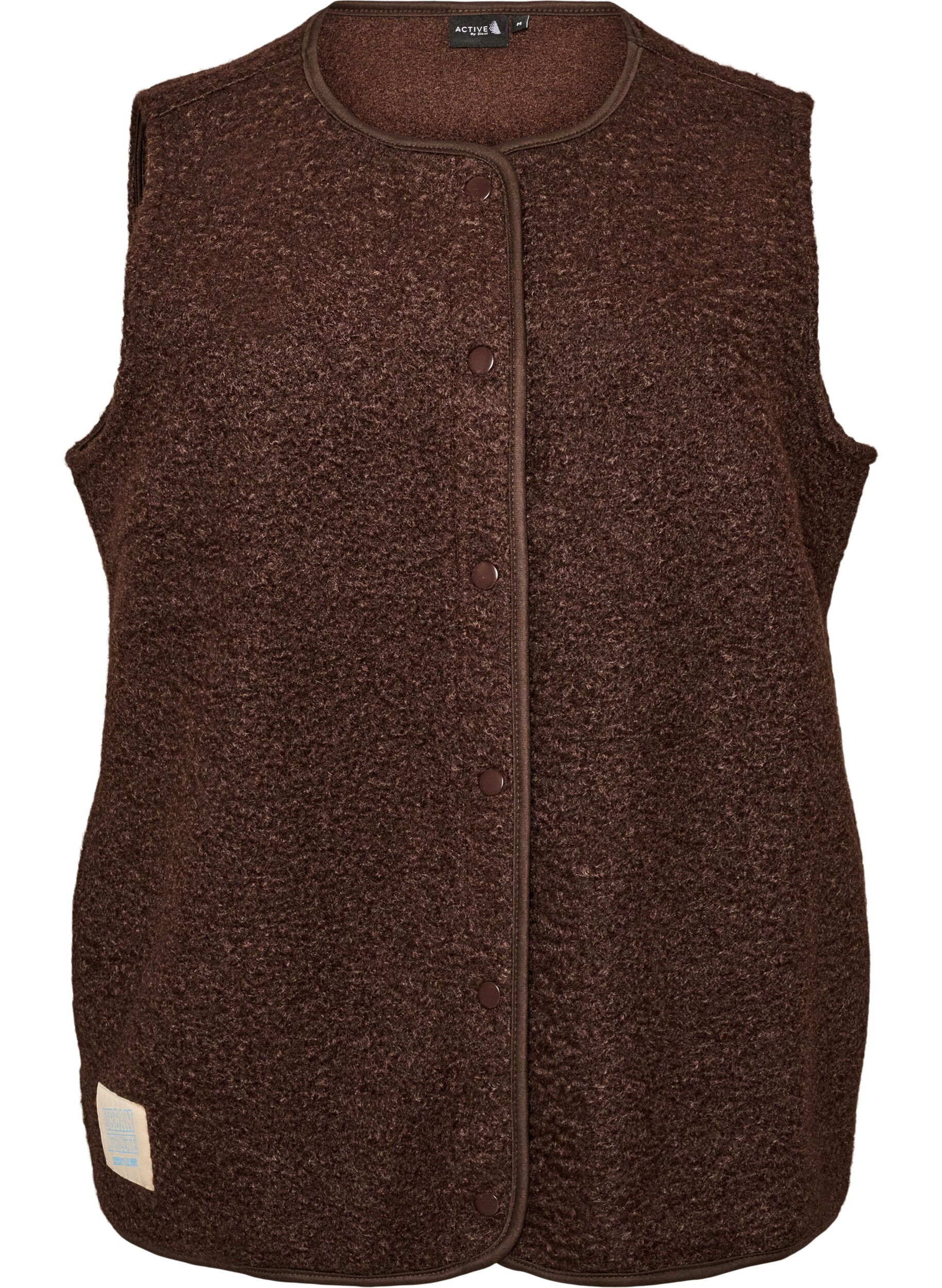 Fleece vest with press buttons and side pockets
